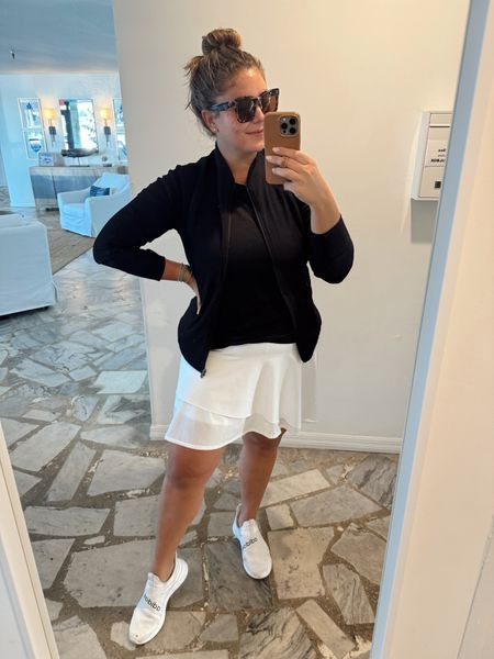 Most loved skort of the week! Perfect for tennis and our morning walks. 

Skort- 1X
Tee- XL
Jacket- XL
Sneakers- 11

Use code CARALYN10 at Spanx! 

#LTKstyletip #LTKfitness #LTKmidsize