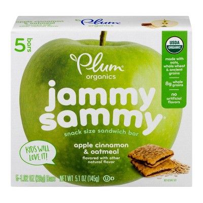 Plum Organics Jammy Sammy Apple Cinnamon & Oatmeal - 5ct/1.02oz Each | Target