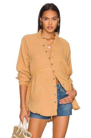 Free People Summer Daydream Button Down in Golden Nugget from Revolve.com | Revolve Clothing (Global)