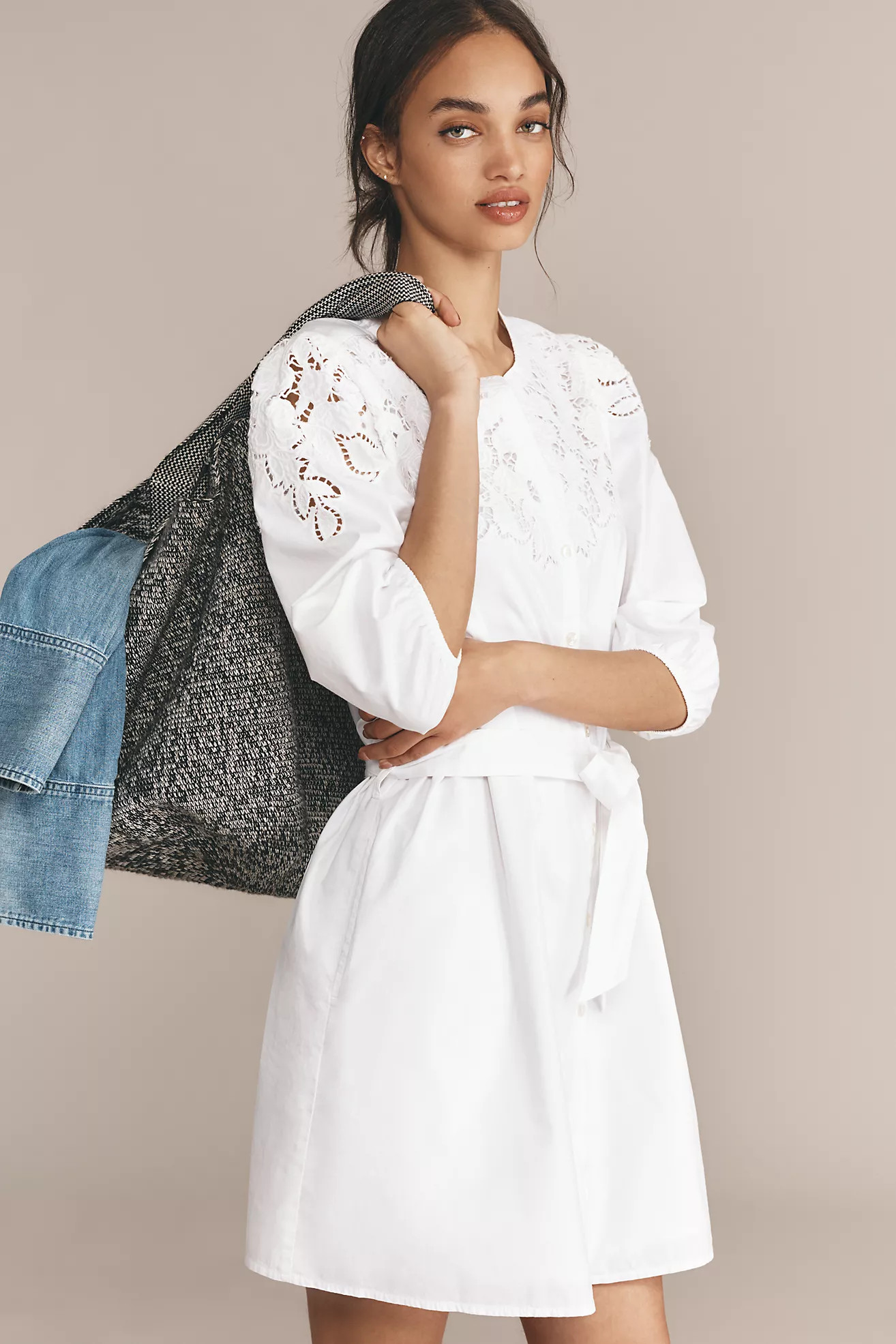 Sam Edelman Laine Tie Belt Mini Shirtdress | Anthropologie (US)