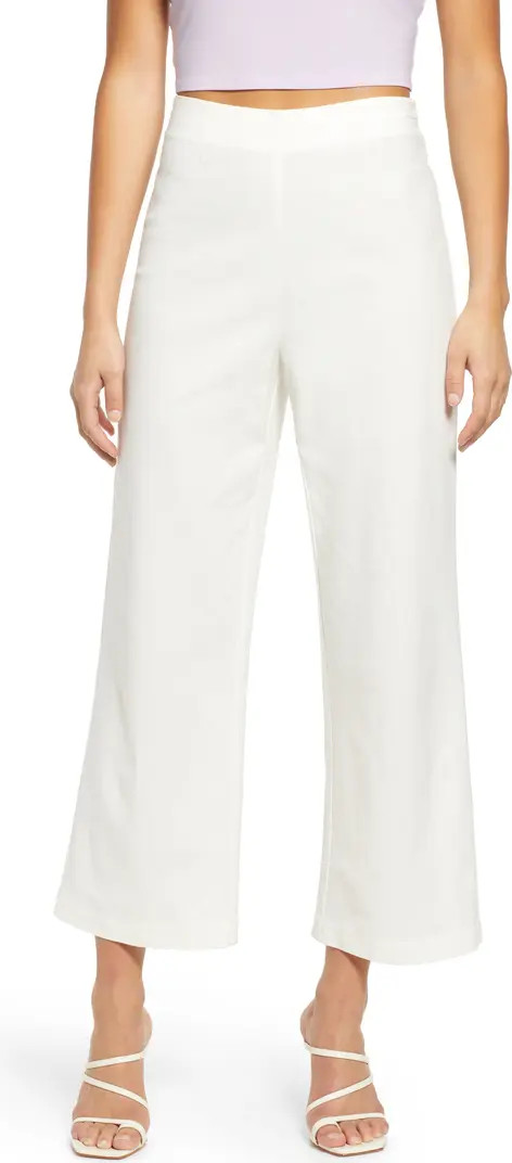 WAYF Mally Linen Blend Crop Pants | Nordstrom | Nordstrom