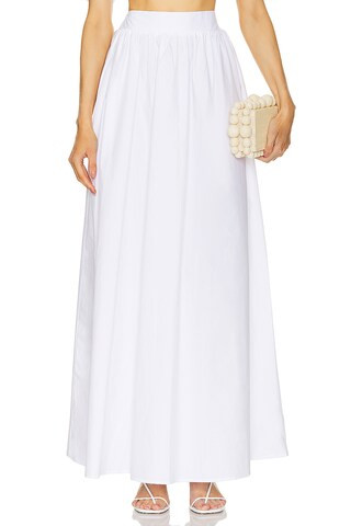 Susana Monaco Long Poplin Skirt in Sugar from Revolve.com | Revolve Clothing (Global)