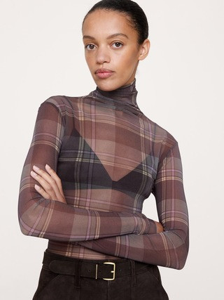 Mesh Turtleneck Top | Banana Republic (US)