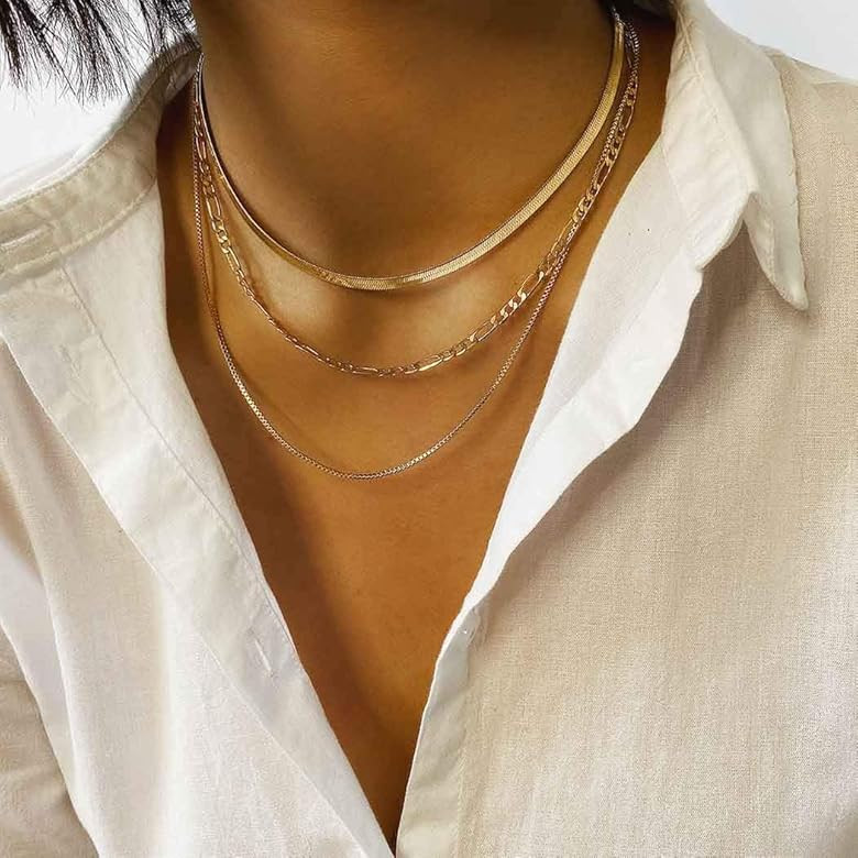 Dreamyn Punk Layered Necklaces Flat Snake Bone Choker Necklace Minimalist Adjustable Necklace Cha... | Amazon (US)