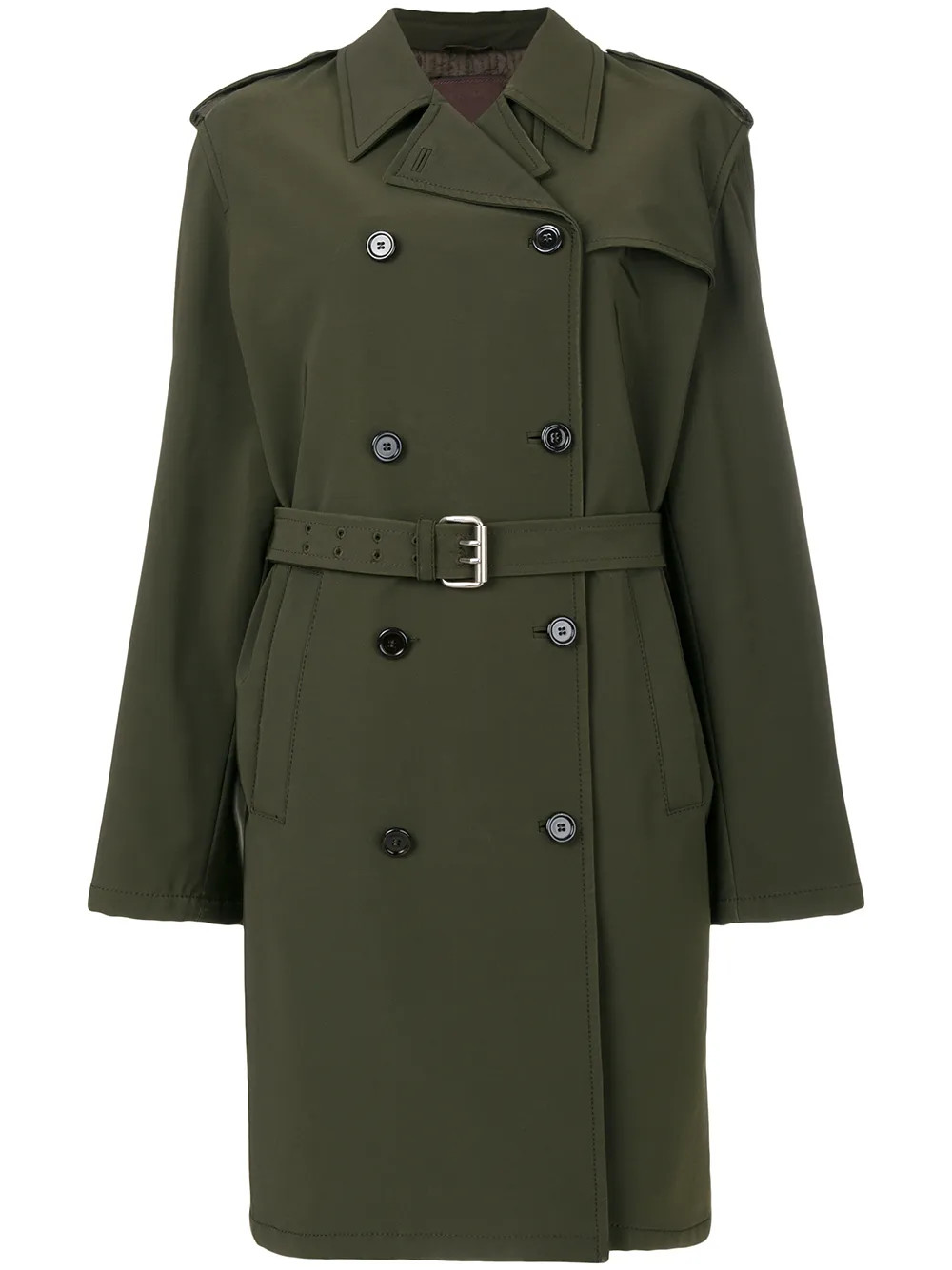 Prada Vintage belted trench coat - Green | FarFetch US