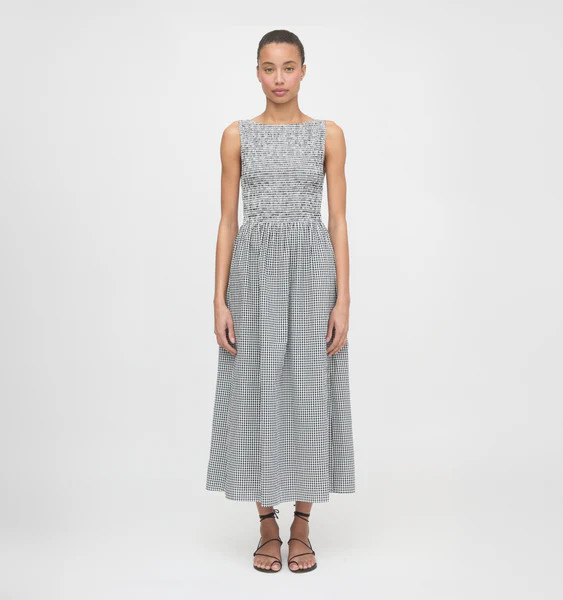 The Cosima Nap Dress - Black/Sand Gingham | Hill House Home US