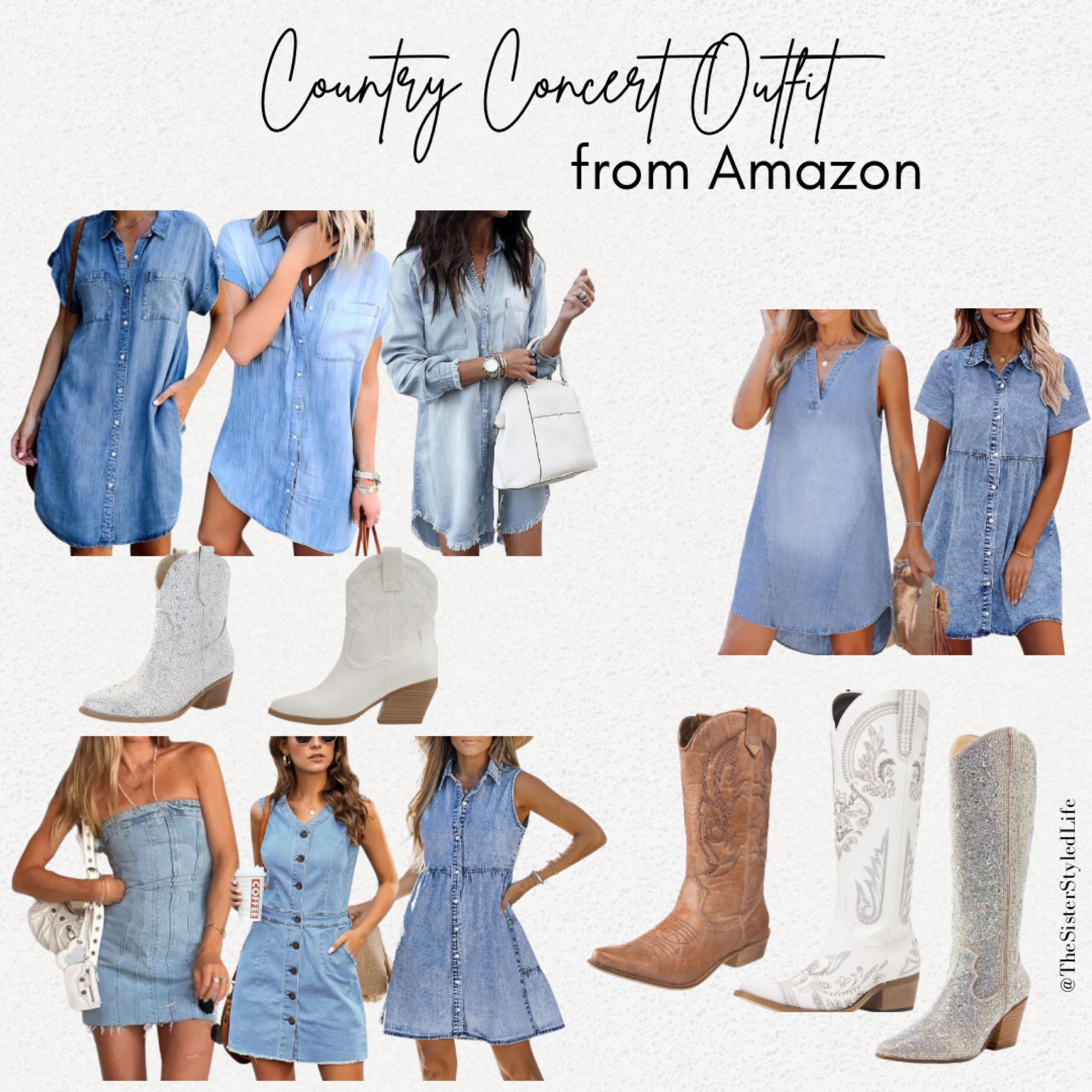 Country Concert Outfits from Amazon!
Denim, dress, sleeveless, short, short sleeves, boots, cowboy, cowgirl, western, booties, festival

#LTKparties #LTKFestival #LTKfindsunder100