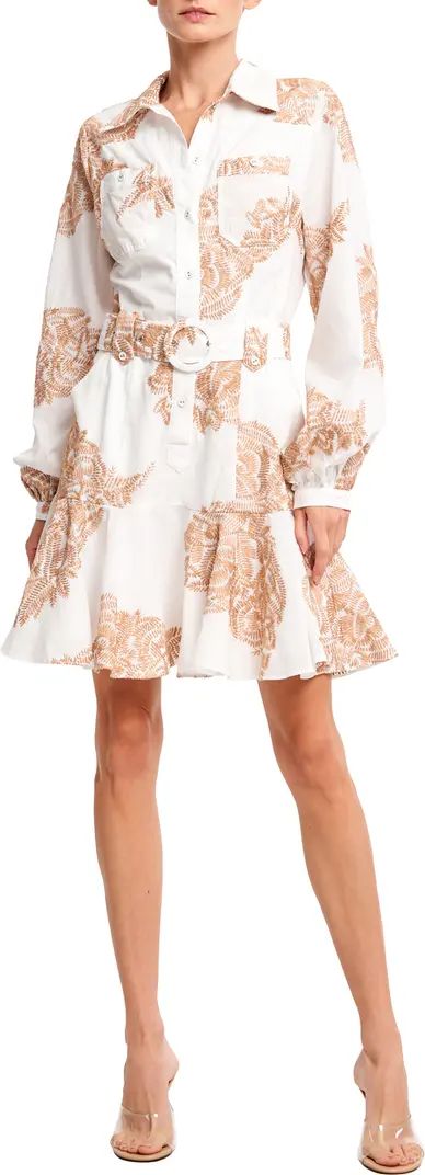 CIEBON Ina Embroidered Long Sleeve Cotton Shirtdress | Nordstrom | Nordstrom