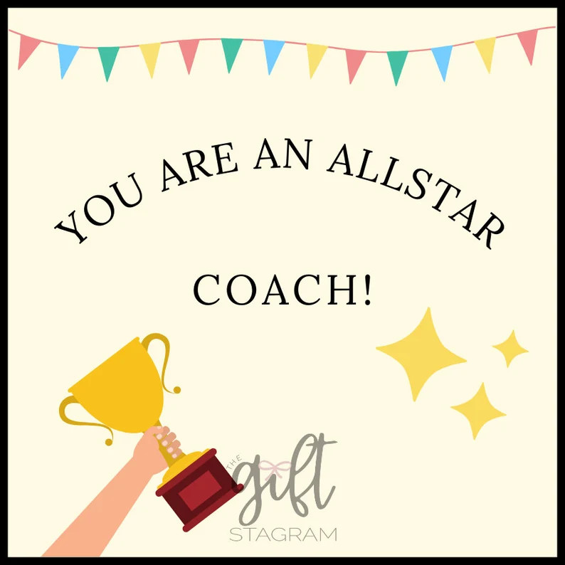 You Are an Allstar Coach Gift Tag DIGITAL DOWNLOAD Coach Appreciation Gift Tag End of Season Coac... | Etsy (US)