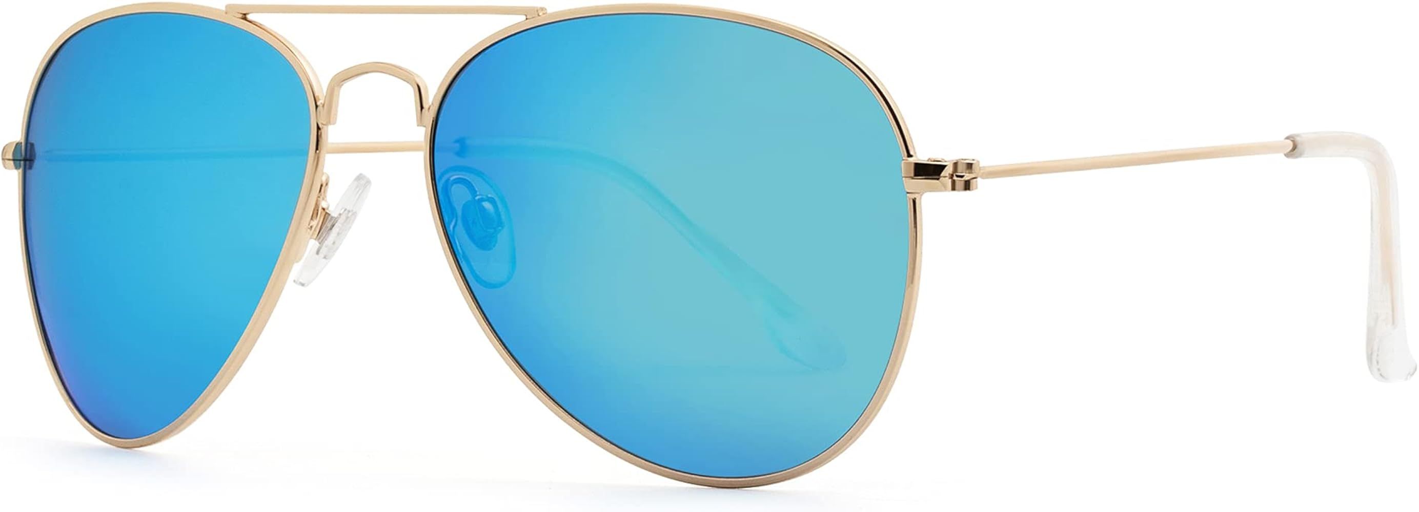 Mirror Blue Aviator Sunglasses  | Amazon (US)