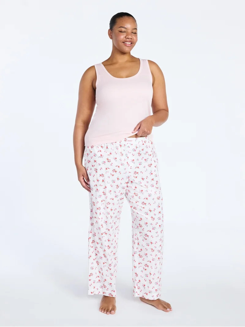 Joyspun Women's Poplin Sleep Pants, 30'' Inseam, Sizes XS-3X | Walmart (US)