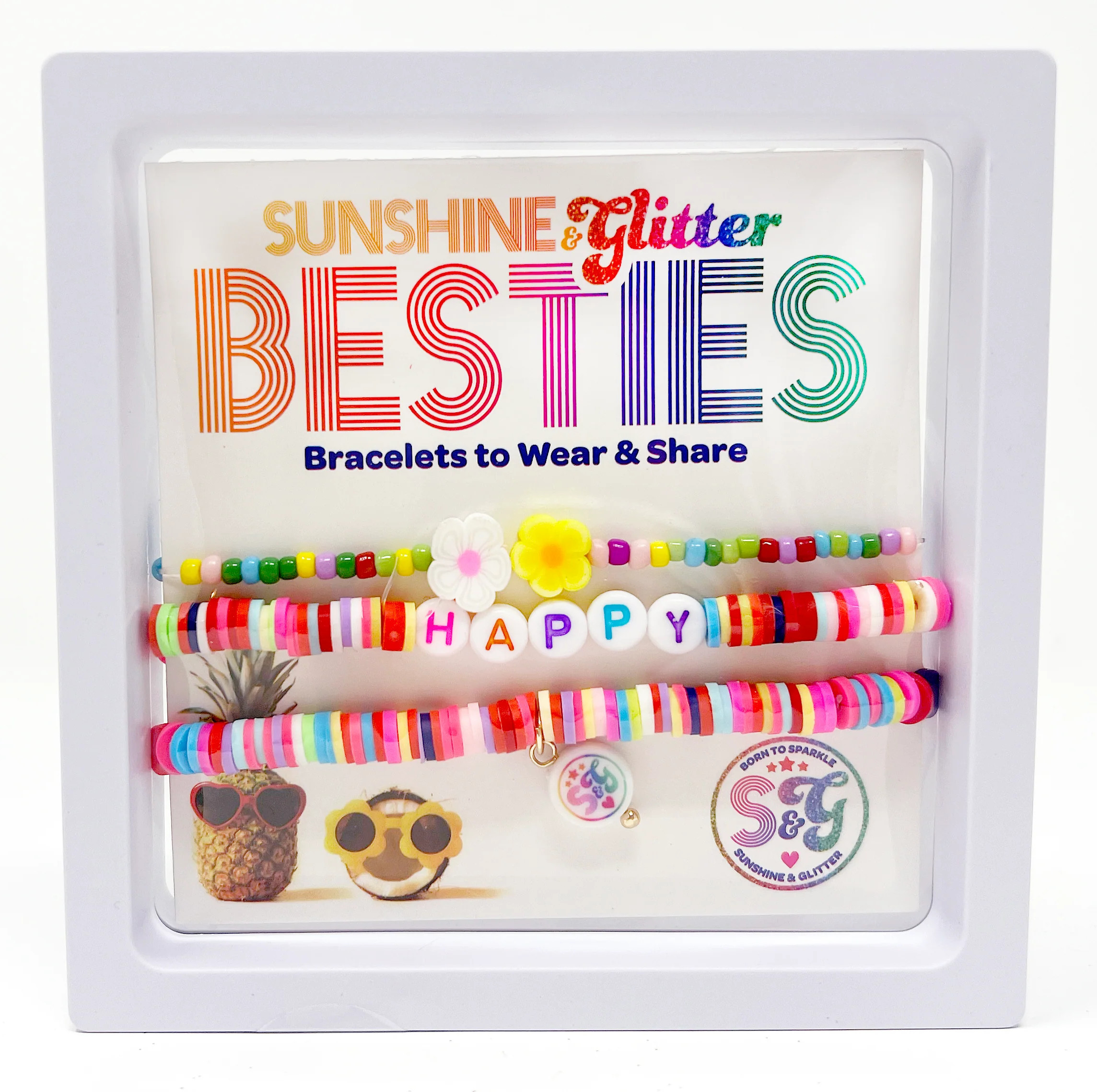 BESTIES Bracelet Set - HAPPY | Sunshine & Glitter