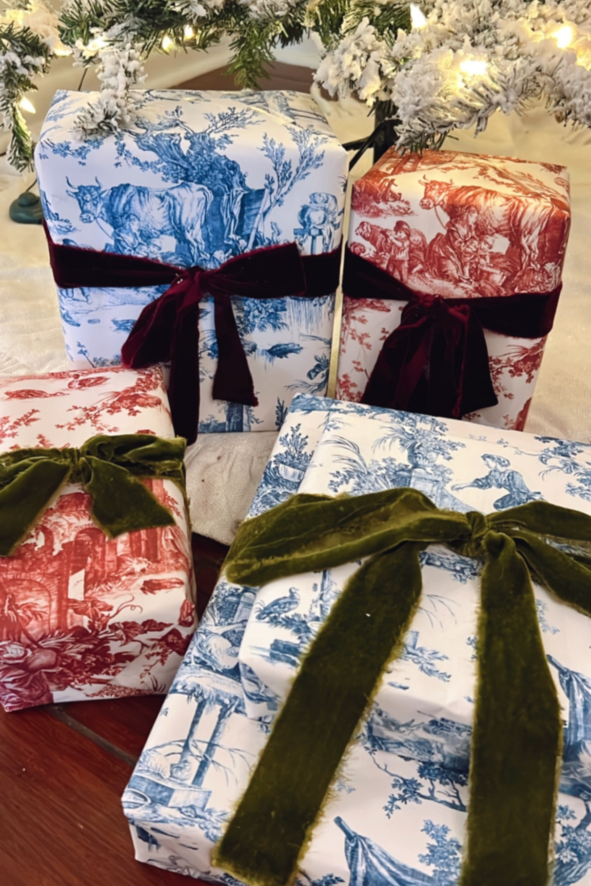 French toile wrapping paper. Christmas wrapping paper. Velvet ribbon. Gift wrapping ideas 

#LTKHoliday #LTKSaleAlert #LTKSeasonal