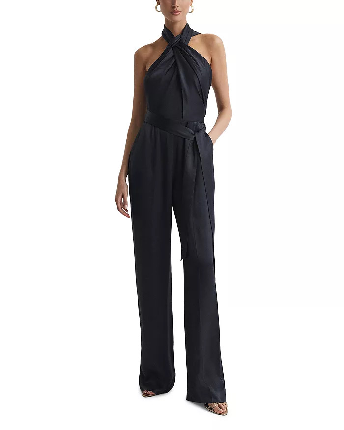 Jules Satin Halter Jumpsuit | Bloomingdale's (US)