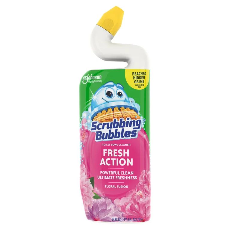 Scrubbing Bubbles Fresh Action Toilet Bowl Cleaner, Floral Fusion, 1 Squeeze Bottle, 24 oz | Walmart (US)