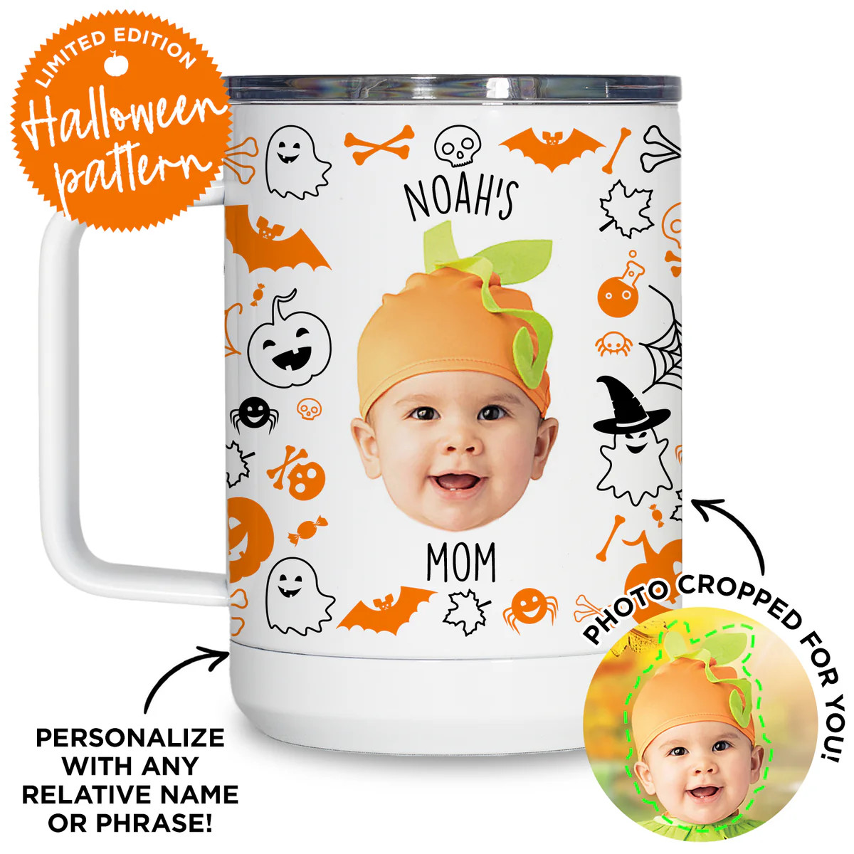 Personalized Baby Halloween Travel Mug | Type League Press