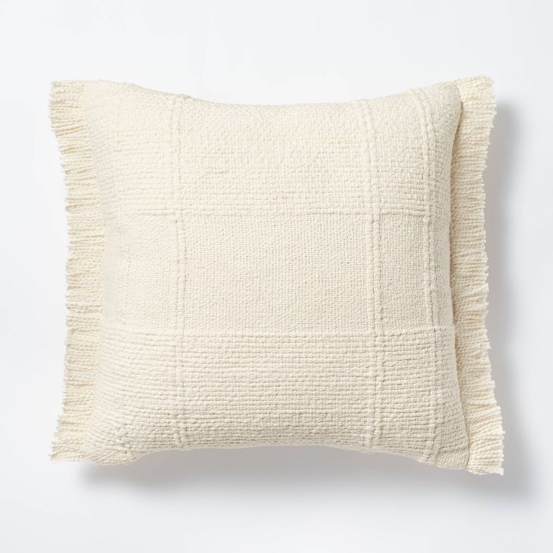 Woven Plaid Throw Pillow Cream - Threshold™ designed with Studio McGee | Target