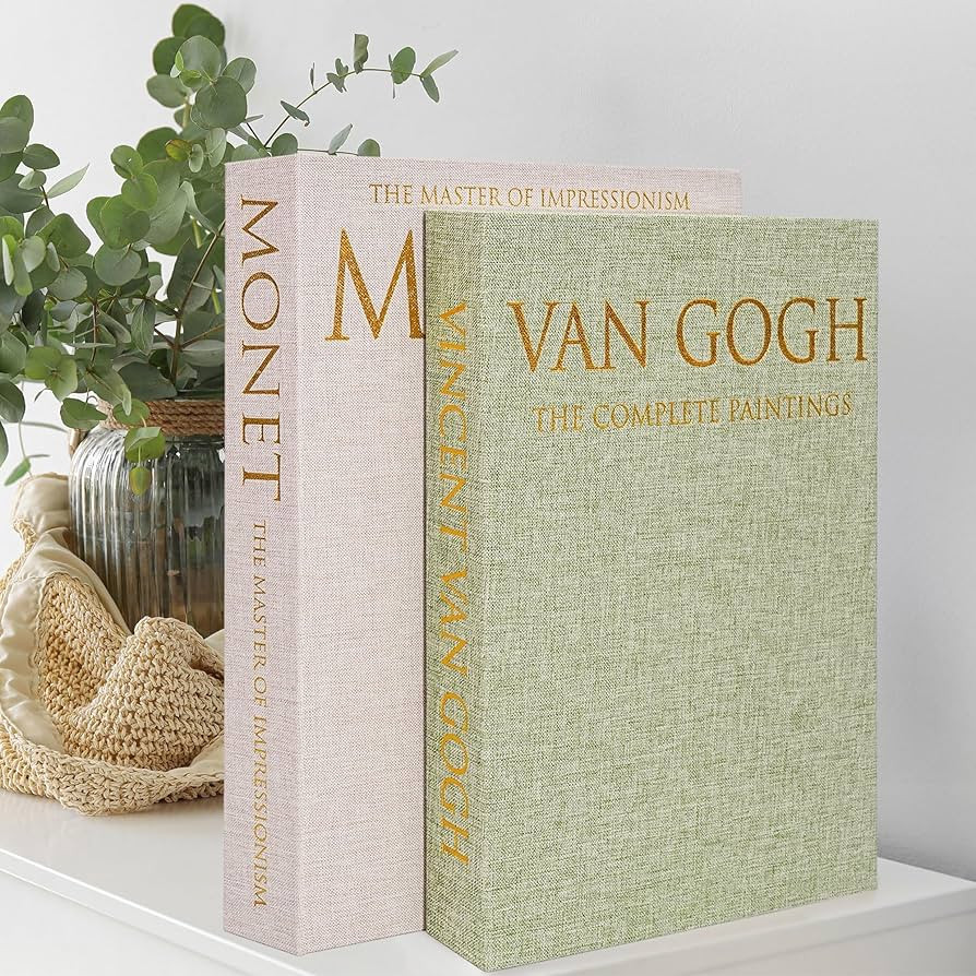 Decorative Book Storage Box Set of 2, Stylish Decorative Books, Linen Faux Book Storage Box for B... | Amazon (US)