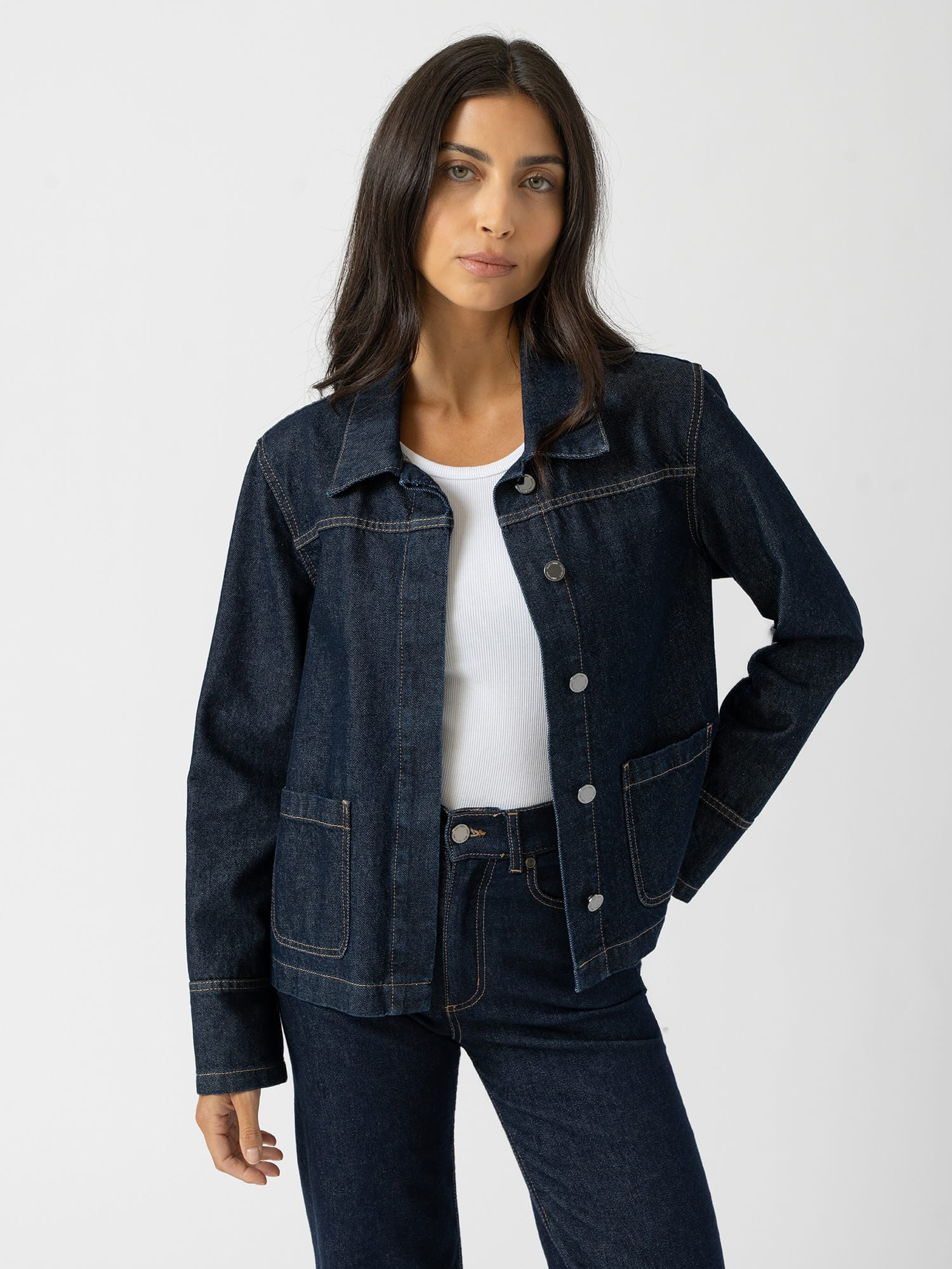Arnette Denim Shacket - Indigo | Saint + Sofia UK