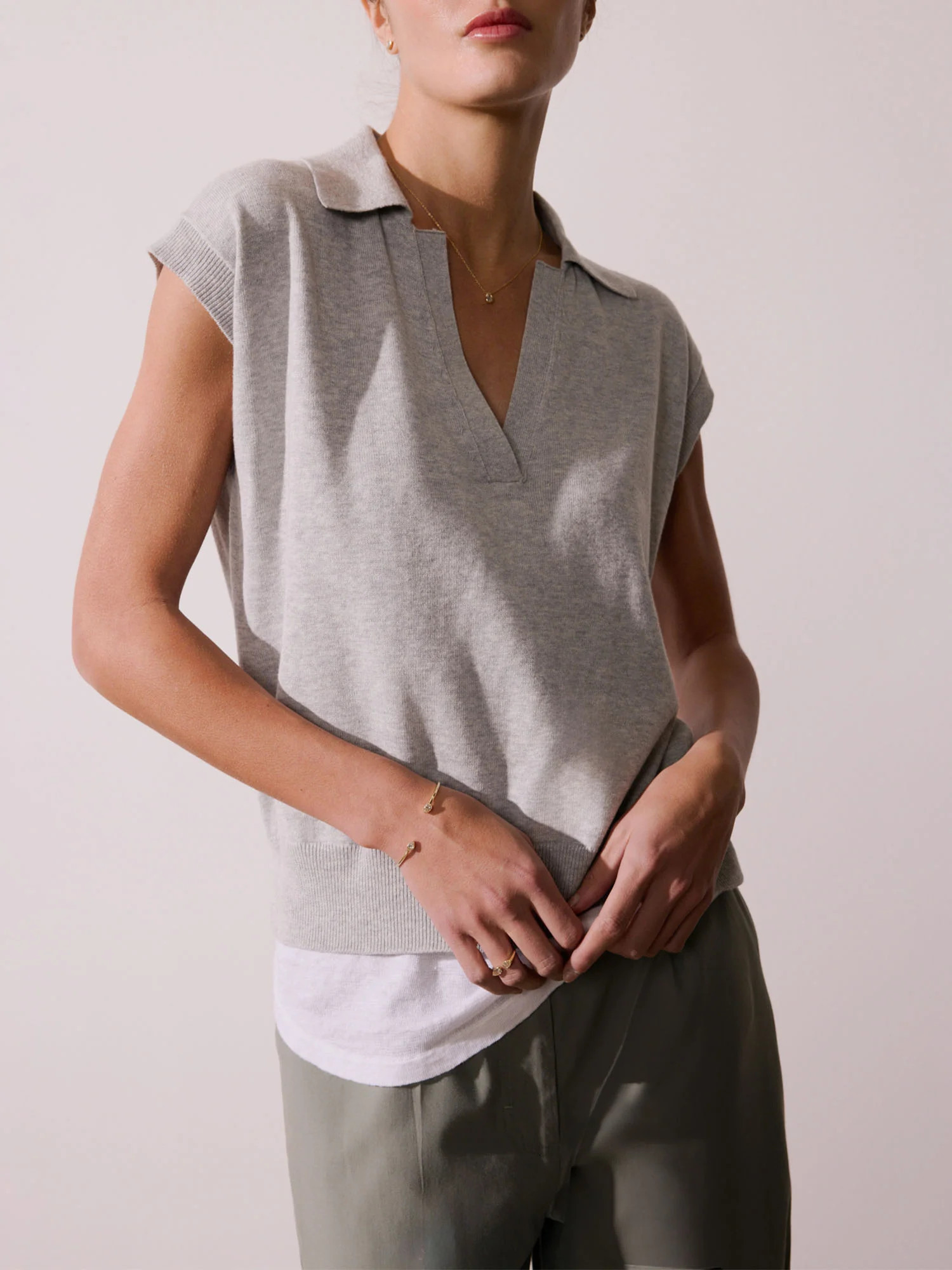 Women's Jaia Polo Looker in Salton Grey Mélange | Brochu Walker | Brochu Walker