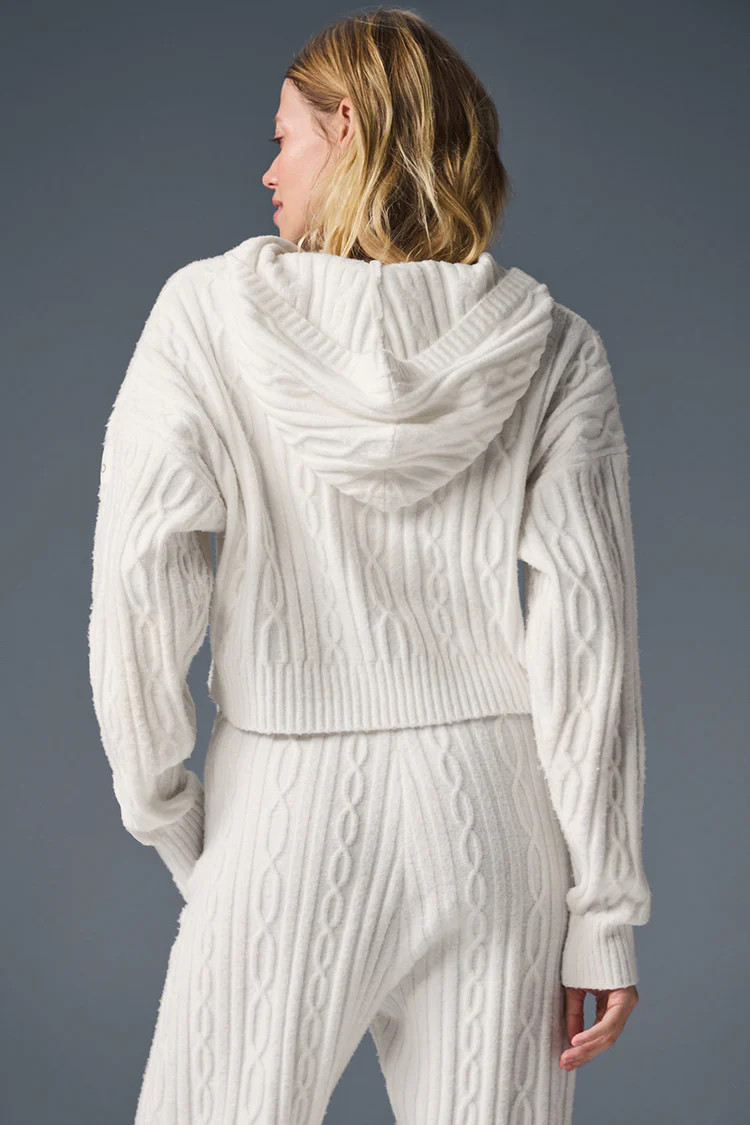Cable Knit Winter Bliss Hoodie - Athletic Heather Grey | Alo Yoga (US)