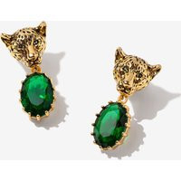 Emerald Statement Earrings, Leopard Earrings Gold, Green Jaguar Animal Earring For Women, Jewelry Women | Etsy (US)