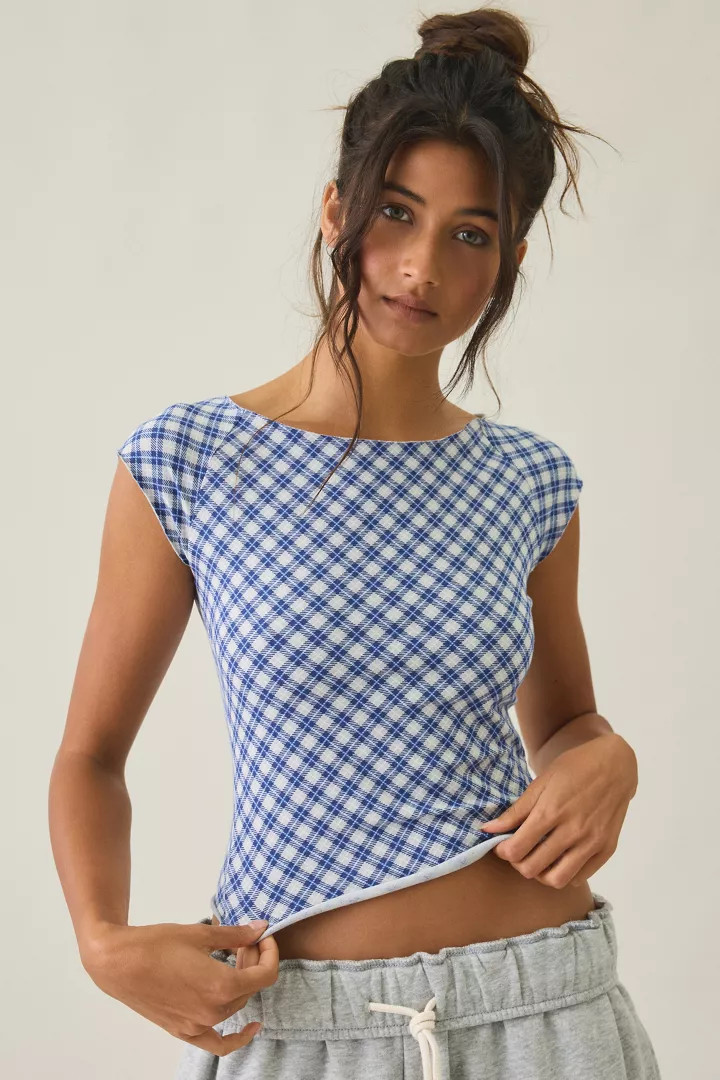 Out From Under Cotton Compression Boatneck Cropped Tee | Urban Outfitters (US and RoW)