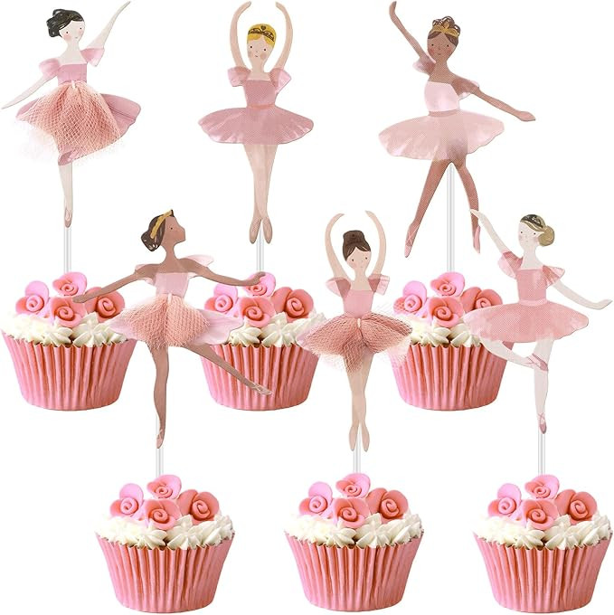 36 Ballerina Cupcake Kit Colorful Ballet Tutu Dancer Girls Cupcake Toppers Ballet Slipper Picks D... | Amazon (US)