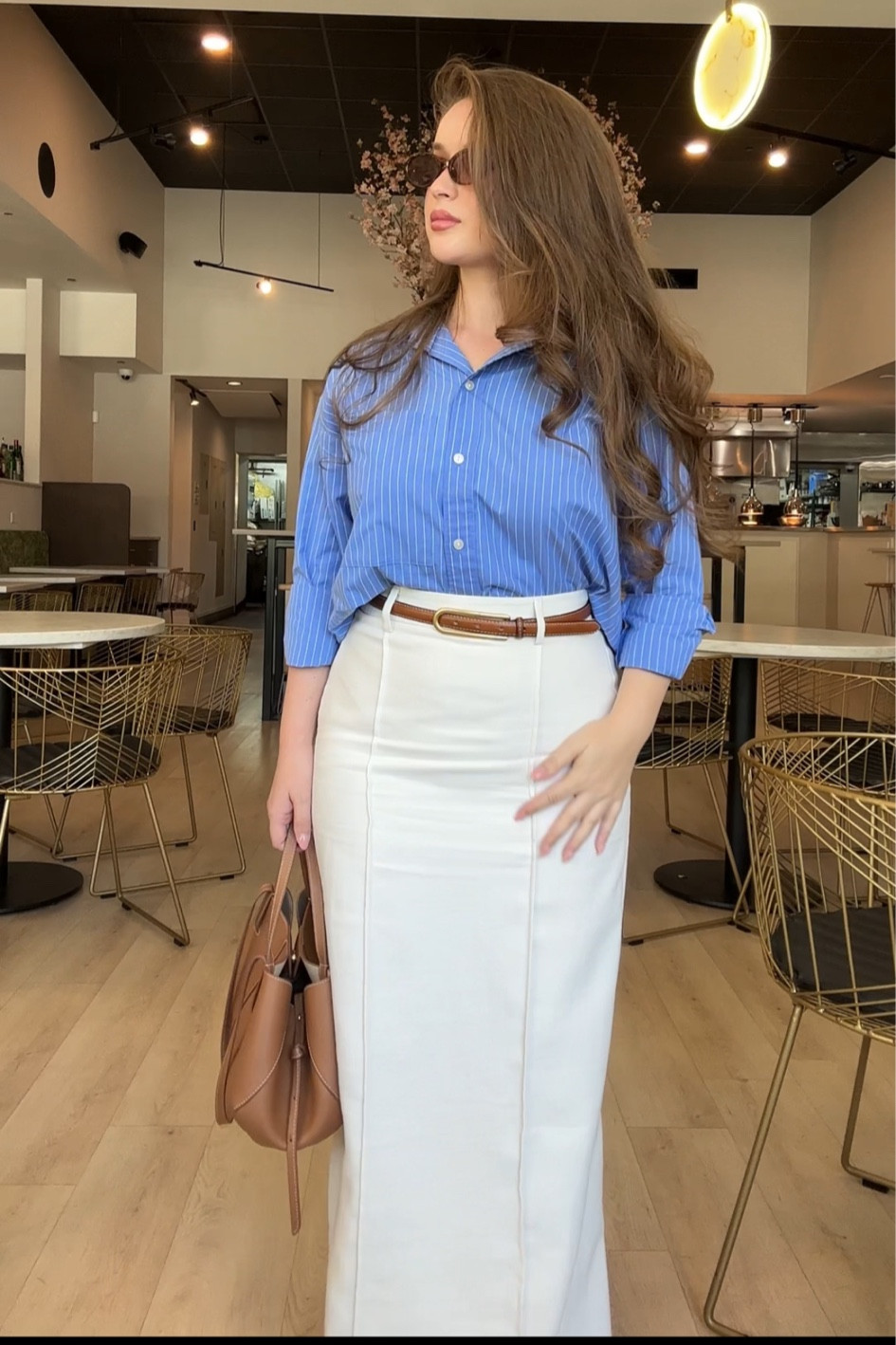 Shirt Abercrombie 
Skirt dynamite 
Belt H&M 
Bag Polene 