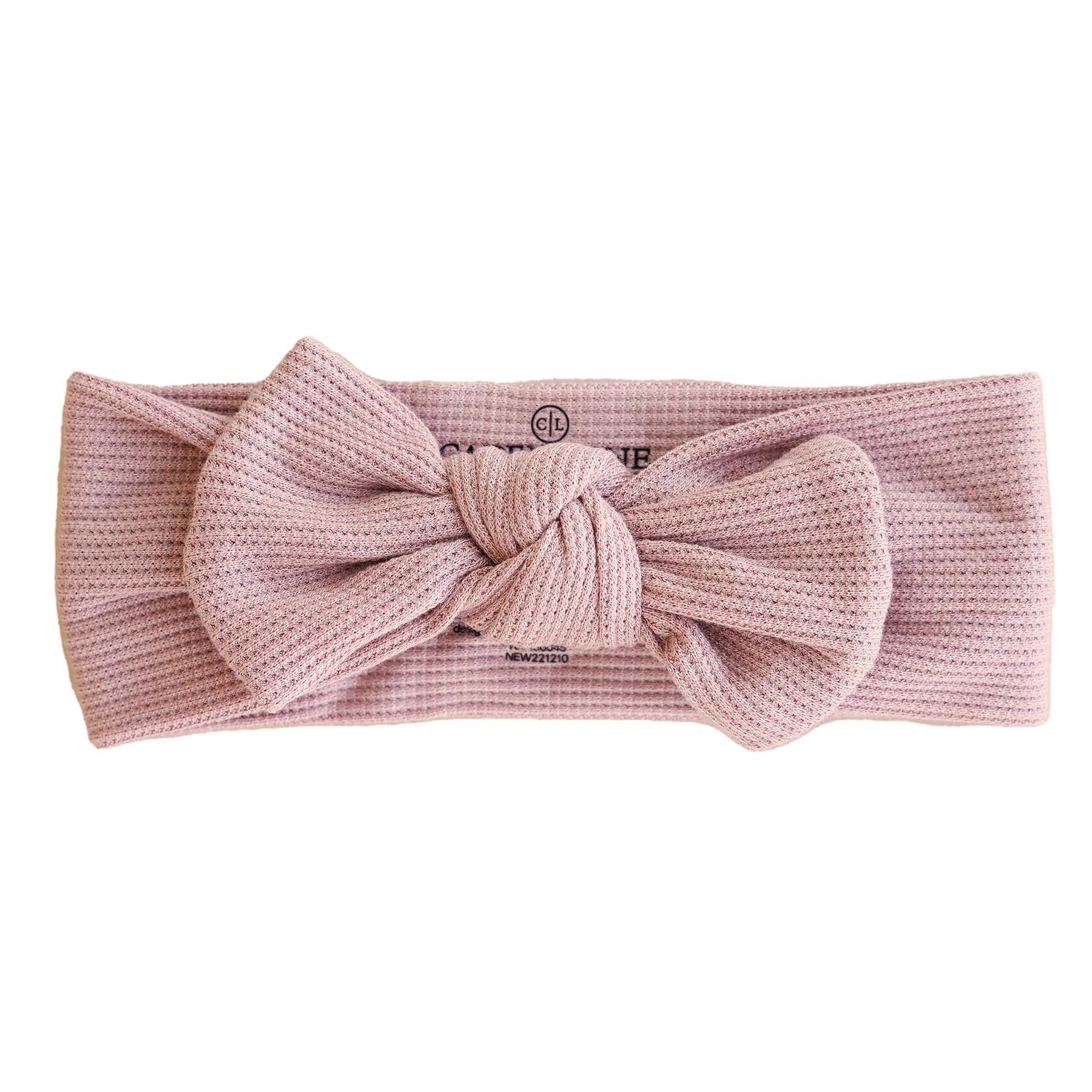 Vintage Rose Bamboo Waffle Knit Large Bow Headwrap | Caden Lane