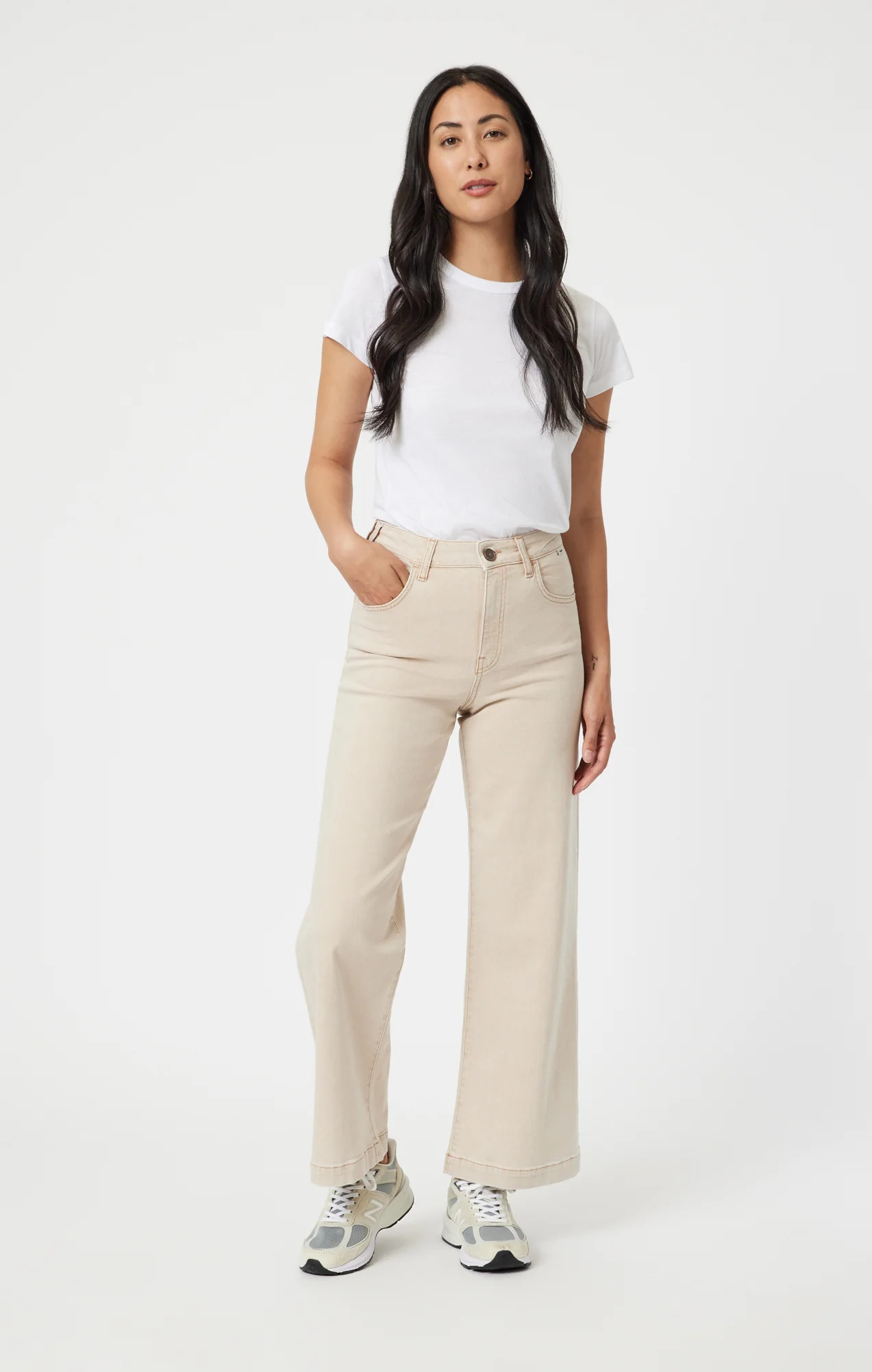 Mavi Women's Paloma Wide Leg In Beige Natural Dye | Mavi CA