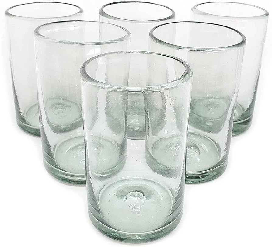Clear 14 oz Drinking Glasses (set of 6), Recycled Glass, Lead-free, Toxin-Free (Drinking) | Amazon (US)