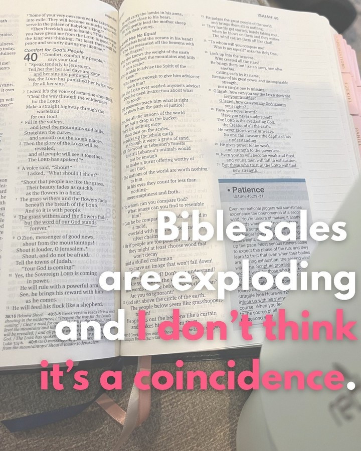Maybe people aren't looking for another hack. Maybe we're hungry for TRUTH. ❤️

The Bible isn't just meant to change what we believe; it changes how we live, love, rest, parent, steward our health, and show up in our homes.

That's a huge heartbeat behind The Sunday Reset: connecting the dots between our faith and the way we actually live Monday through Saturday.

So while Bible sales are surging, here's the question I'm asking myself:

Am I just owning one... or am I opening it and letting it change me?👀

Tell me below: What book of the Bible are you reading right now? 👇

AND if you don't know where to start, try starting in the Psalms. ❤️

➕➕➕

Ready to stop surviving your weeks + start living with more intention? 🤍

The Sunday Reset is my faith-based wellness guide to help busy women build healthy routines for mind, body, spirit + home - one intentional week at a time.

✨ Comment RESET to pre-order + unlock my exclusive freebies, including my meal planning masterclass, a full 1 month meal guide + bonuses to help you start your own Sunday Reset TODAY!

#SundayReset #HealthyByHeatherBrown Mind Body Spirit Health | Biblical Health | Millennial Mom