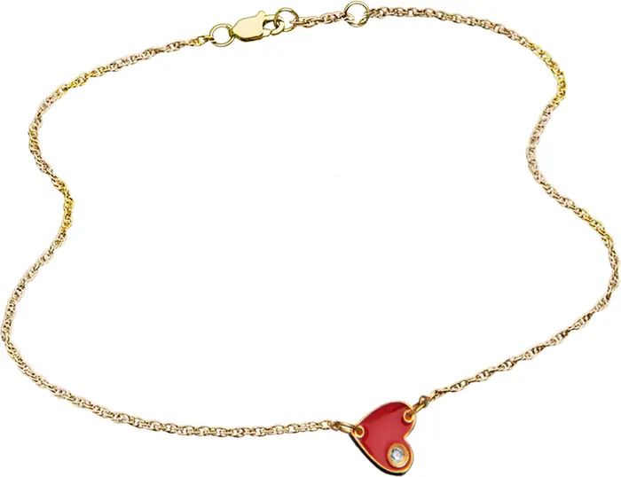 Mia Enamel Heart Anklet | Nordstrom