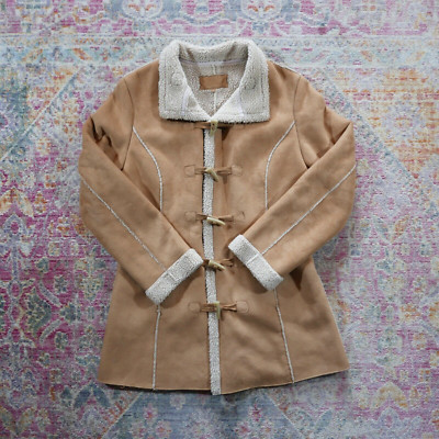 Vintage Per Una Marks & Spencer Faux Sheepskin Suede Duffle Coat S RRP £70 M&S  | eBay | eBay UK