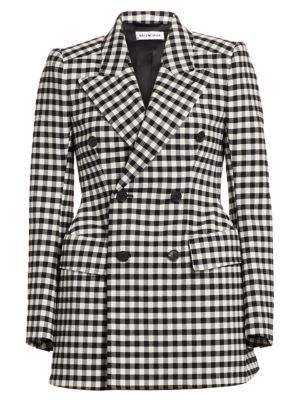 Double-Breasted Gingham Blazer | Saks Fifth Avenue (UK)