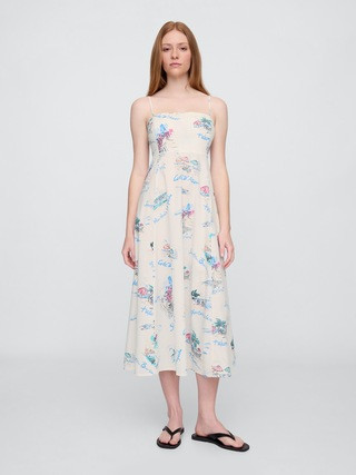 Poplin Squareneck Maxi Dress | Gap Factory