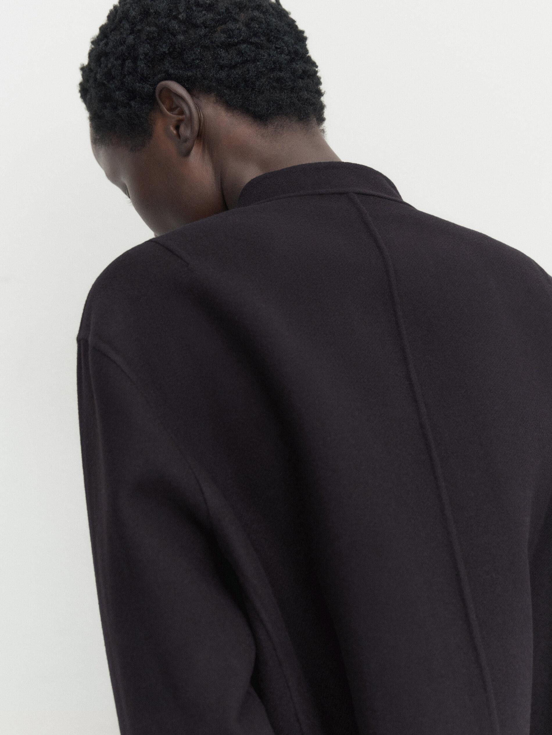 Short twill bomber jacket with snap buttons | Massimo Dutti UK