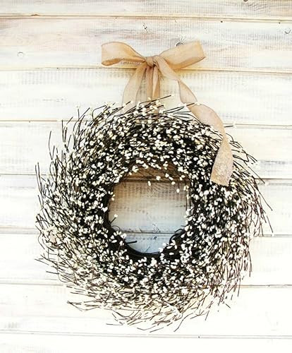 Farmhouse Wreath, Fall Wreath, Winter Wreath, Summer Wreath, Farmhouse Decor, CREAM Wreath, Antiq... | Amazon (US)