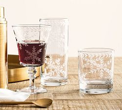 Etched Glass Snowflake Drinkware Collection | Pottery Barn (US)