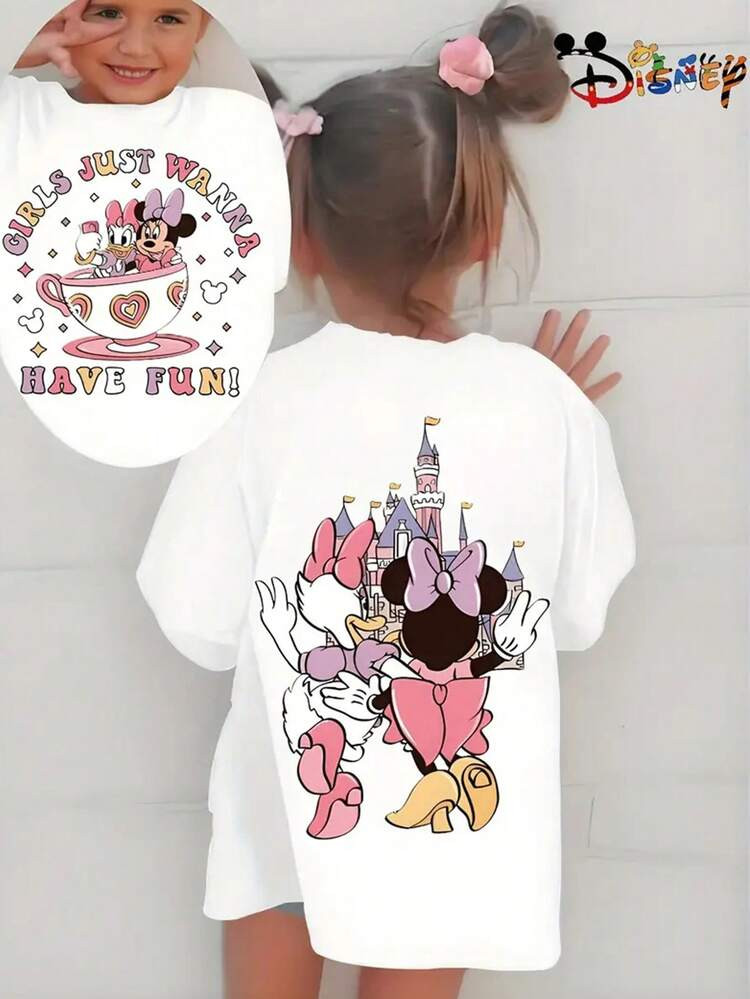 Disney CUTE BABY - [Disney Authorized] A Casual T-Shirt Pullover For Girls And Children In Summer... | SHEIN