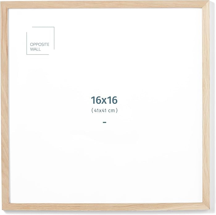 Opposite Wall - 16x16 in - Natural Solid Oak Wood Picture Frame - Lightweight, Versatile & Shatte... | Amazon (US)