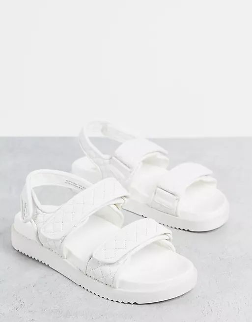 Aldo quilted slingback sandals in light white | ASOS (Global)