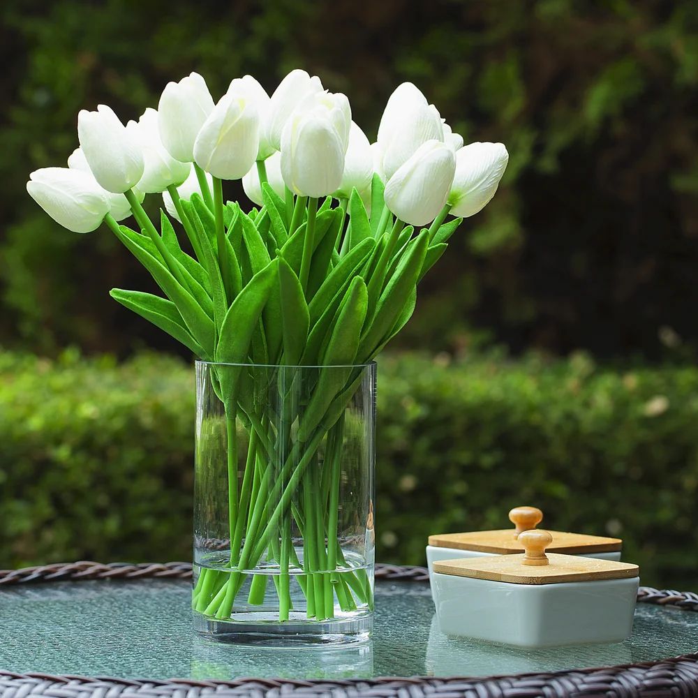 Real Touch Flower Tulips Centerpiece in Vase | Wayfair North America