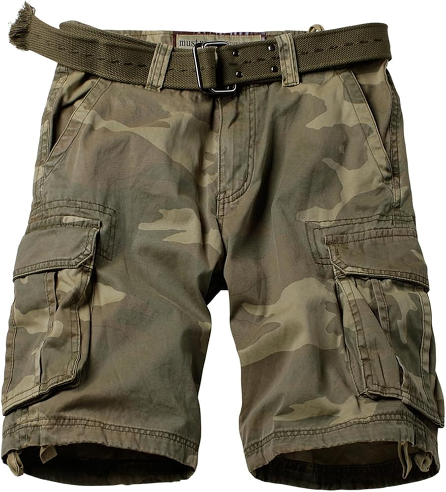 Mens Cargo Shorts Relaxed Fit Camo Casual Shorts Multi-Pocket Work Shorts with Pockets 11" Inseam | Amazon (US)