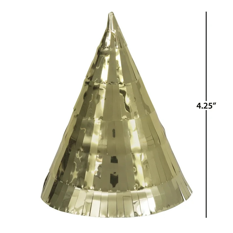 Way to Celebrate! Mini Fringe Foil Gold Party Hats, 4ct | Walmart (US)