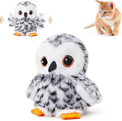 Potaroma Flapping Owl Cat Toys (No Flying), Lifelike Bird Chirp, Rechargeable Touch Activated Kit... | Amazon (US)