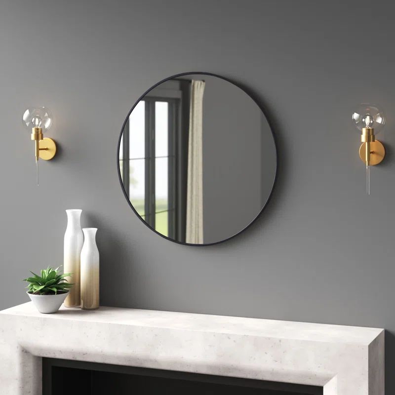 Needville Round Metal Wall Mirror | Wayfair North America
