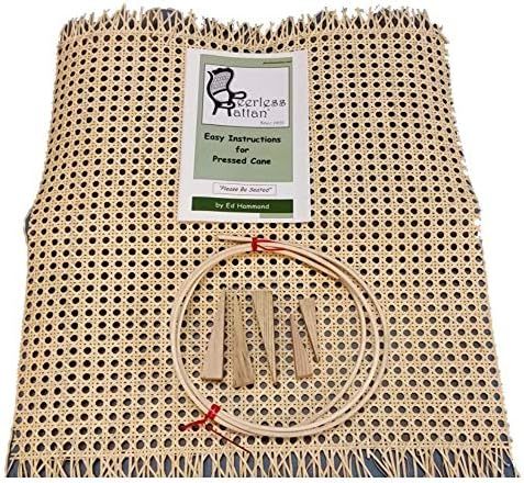 Pressed Cane Webbing Kit, Has an 18"x18" Piece of 1/2" Fine Open Cane Mesh, 6' of #8 Spline, 5 Wo... | Amazon (US)