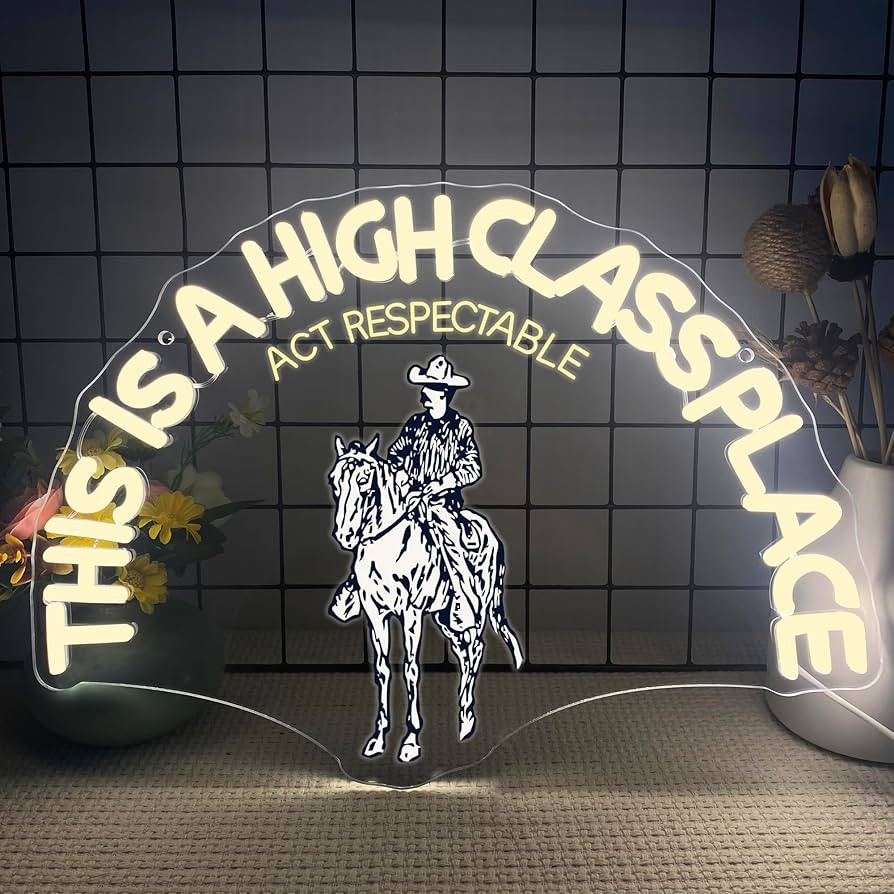 This Is A High Class Place Neon Signs for Wall Decor,Dimmable Western Riding Cowboy Neon Light,Us... | Amazon (US)